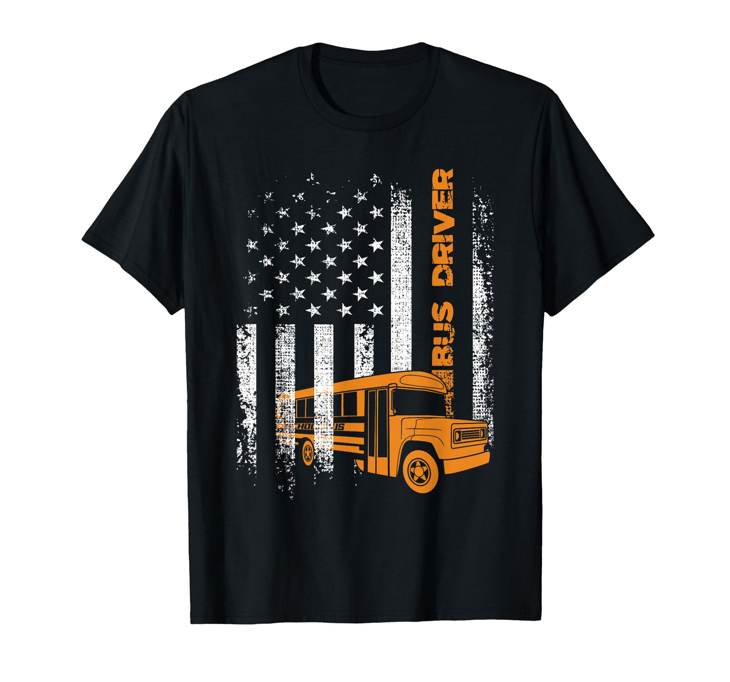Patriotic Bus Driver USA American Flag - School Bus Driver T-Shirt