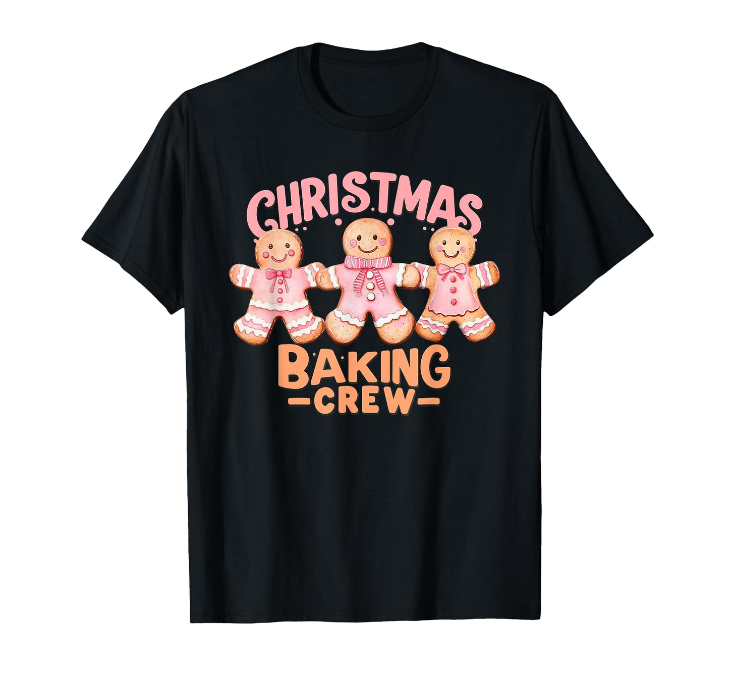 Christmas Baking Crew Pink Gingerbread Cookie Family Baking T-Shirt