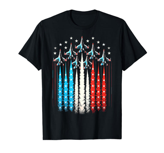 Jets Patriotic USA Flag Jets Boys 4th of July T-Shirt