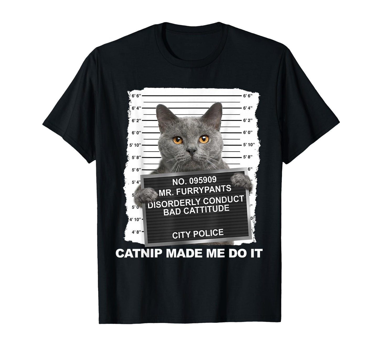 Catnip Made Me Do It Funny Cat Tee T-Shirt Small