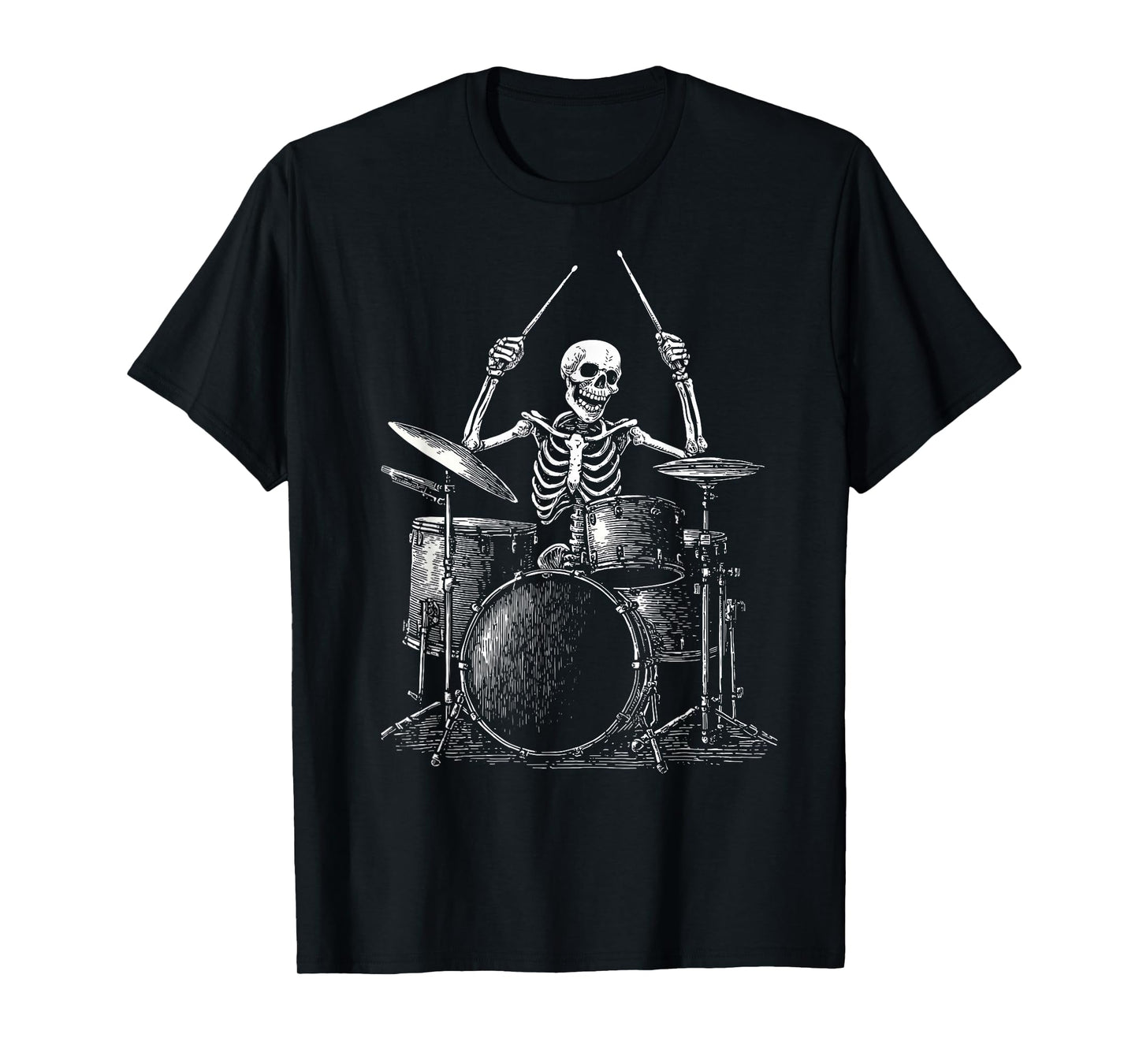 Vintage Skeleton Drums Percussionist Drummer Halloween Drum T-Shirt