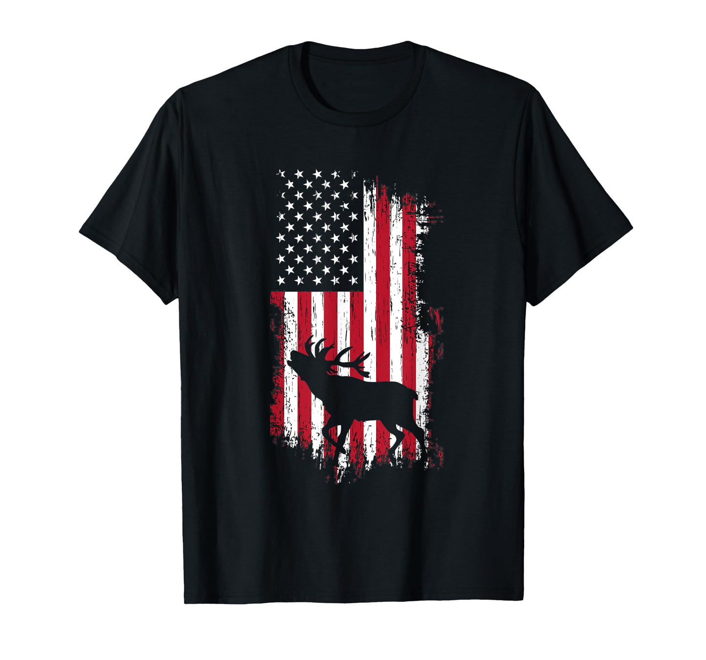 American Moose Hunter - USA Vintage Flag Patriotic Women Men T-Shirt