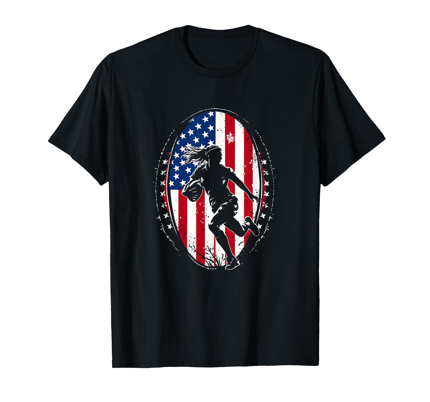 American Rugby Woman Flag USA United States Rugby Girls T-Shirt