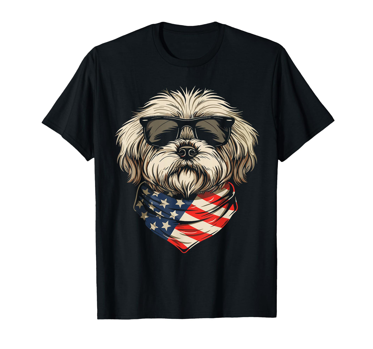 Patriotic American Shih Tzu USA Flag Dog 4th Of July T-Shirt