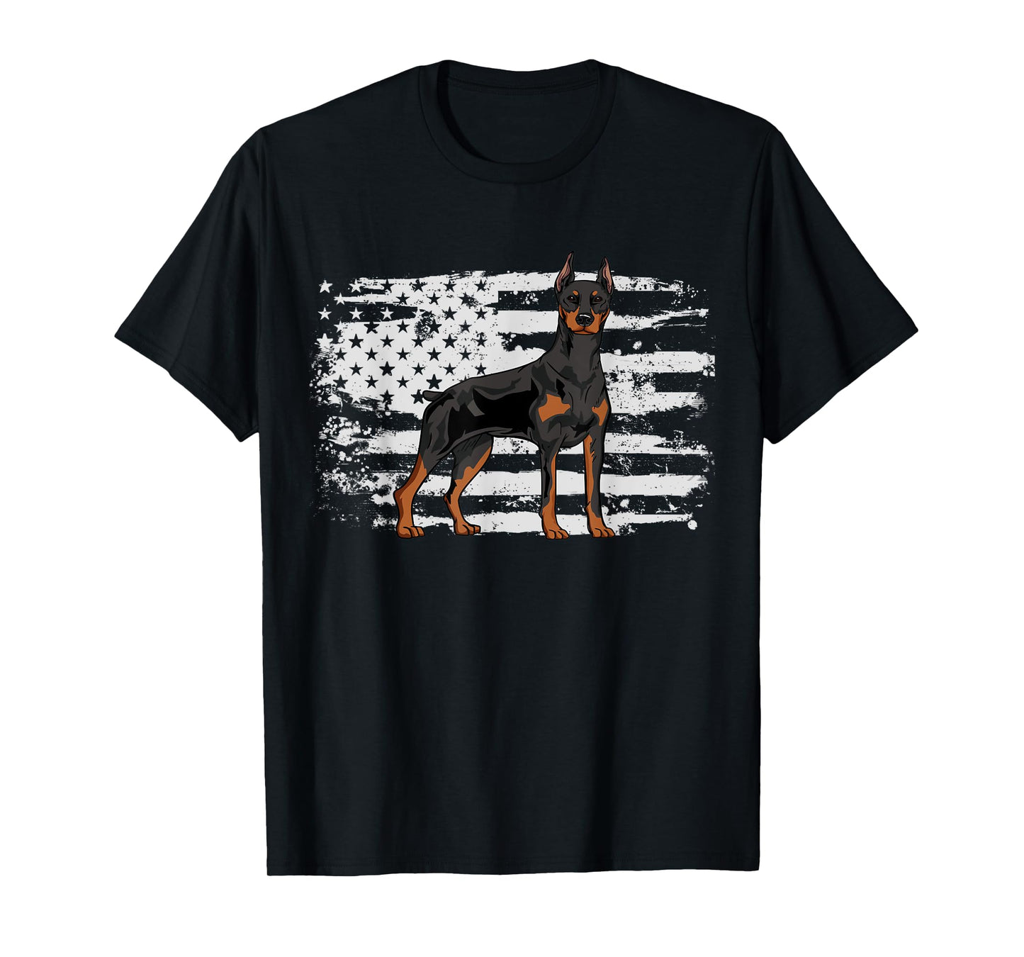 Doberman USA American Flag T-Shirt