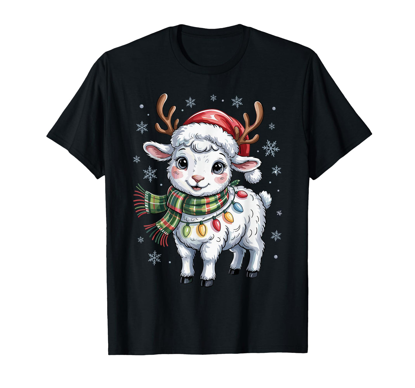 Cute Lamb Christmas Funny Animal Lover Farmer Holiday Pajama T-Shirt