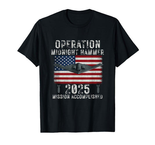 USA Flag Operation Midnight Hammer B-2 Stealth Bomber Jet T-Shirt