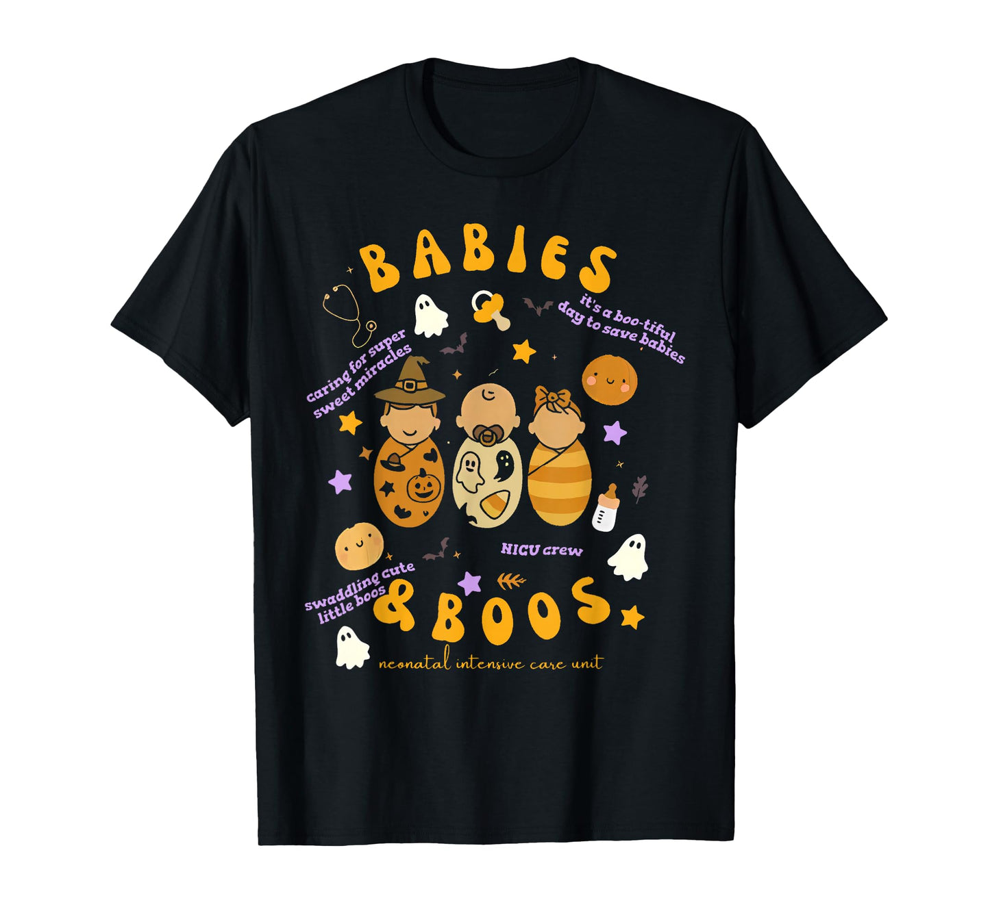 Babies Boos Halloween Nicu Nurse Halloween T-Shirt