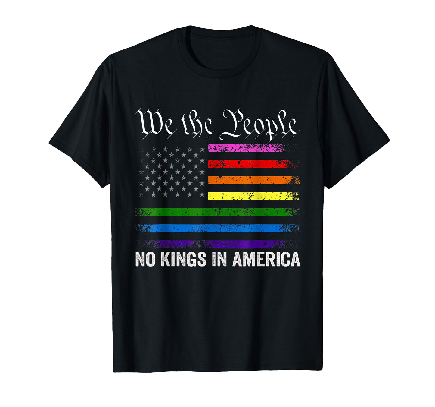 No Kings in America Shirt LGBT American Flag T-Shirt