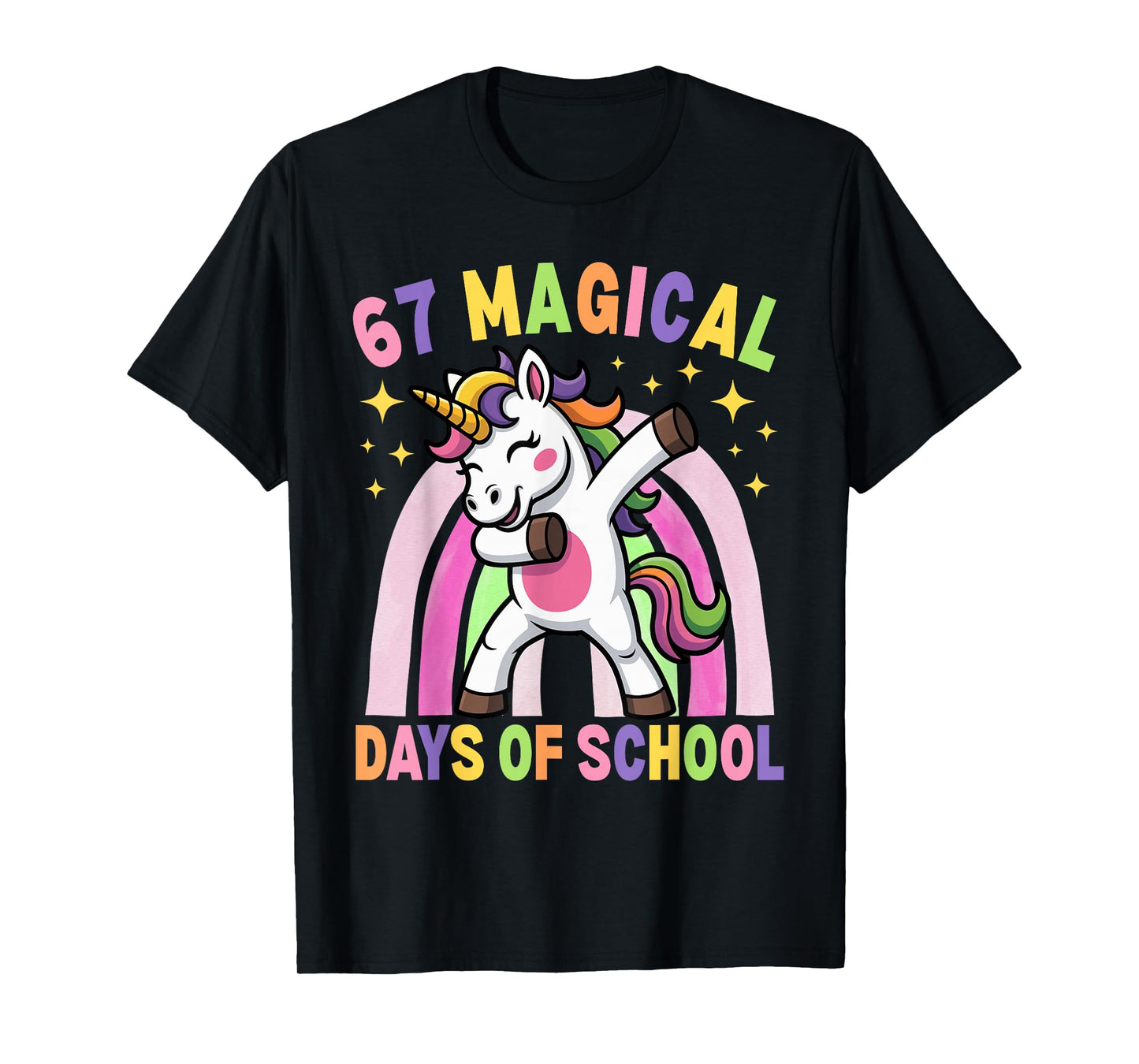 67th Day of School Unicorn 67 Magical Days Teacher Girls T-Shirt