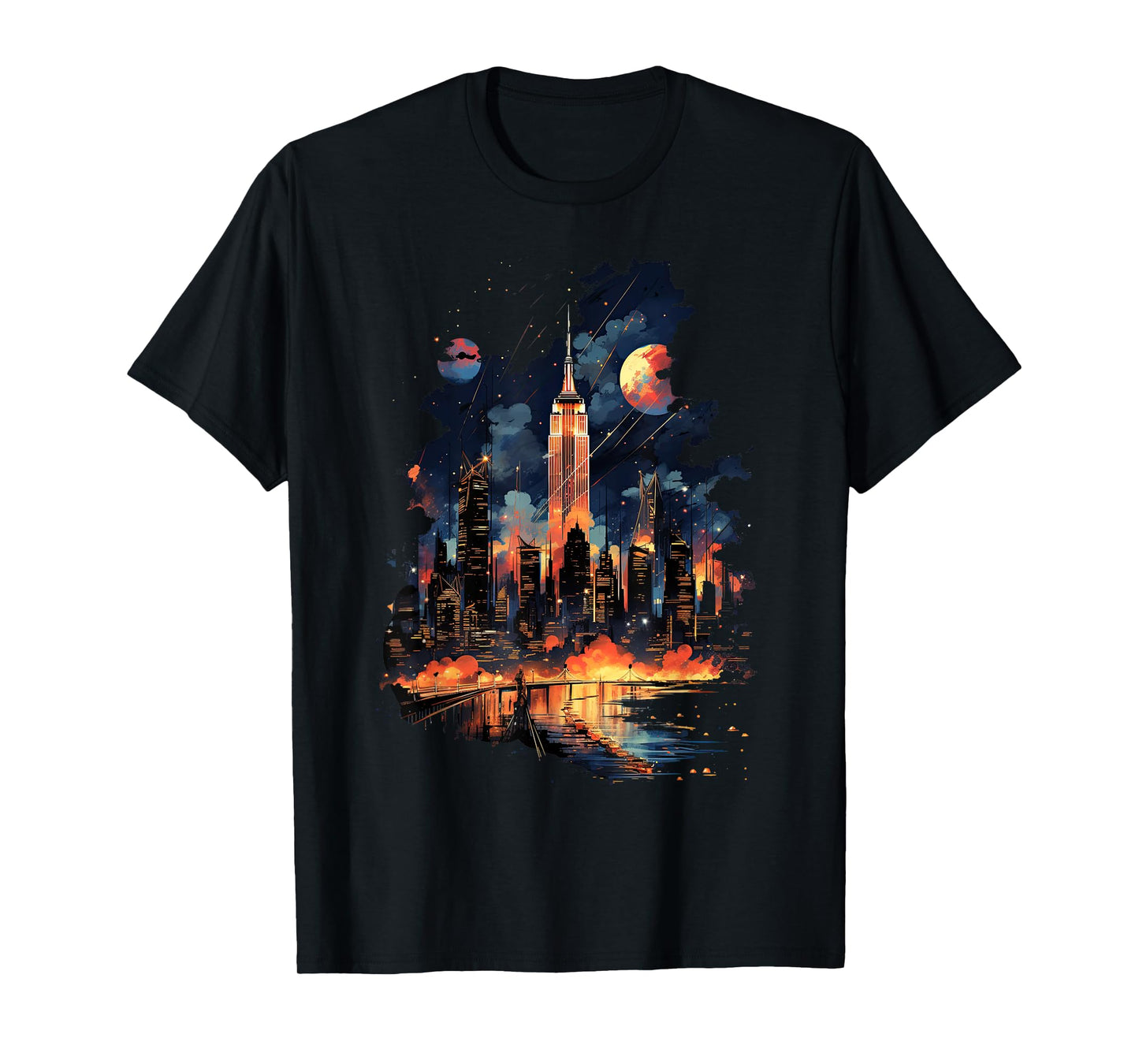 New York City Downtown Skyline Statue of Liberty NYC T-Shirt