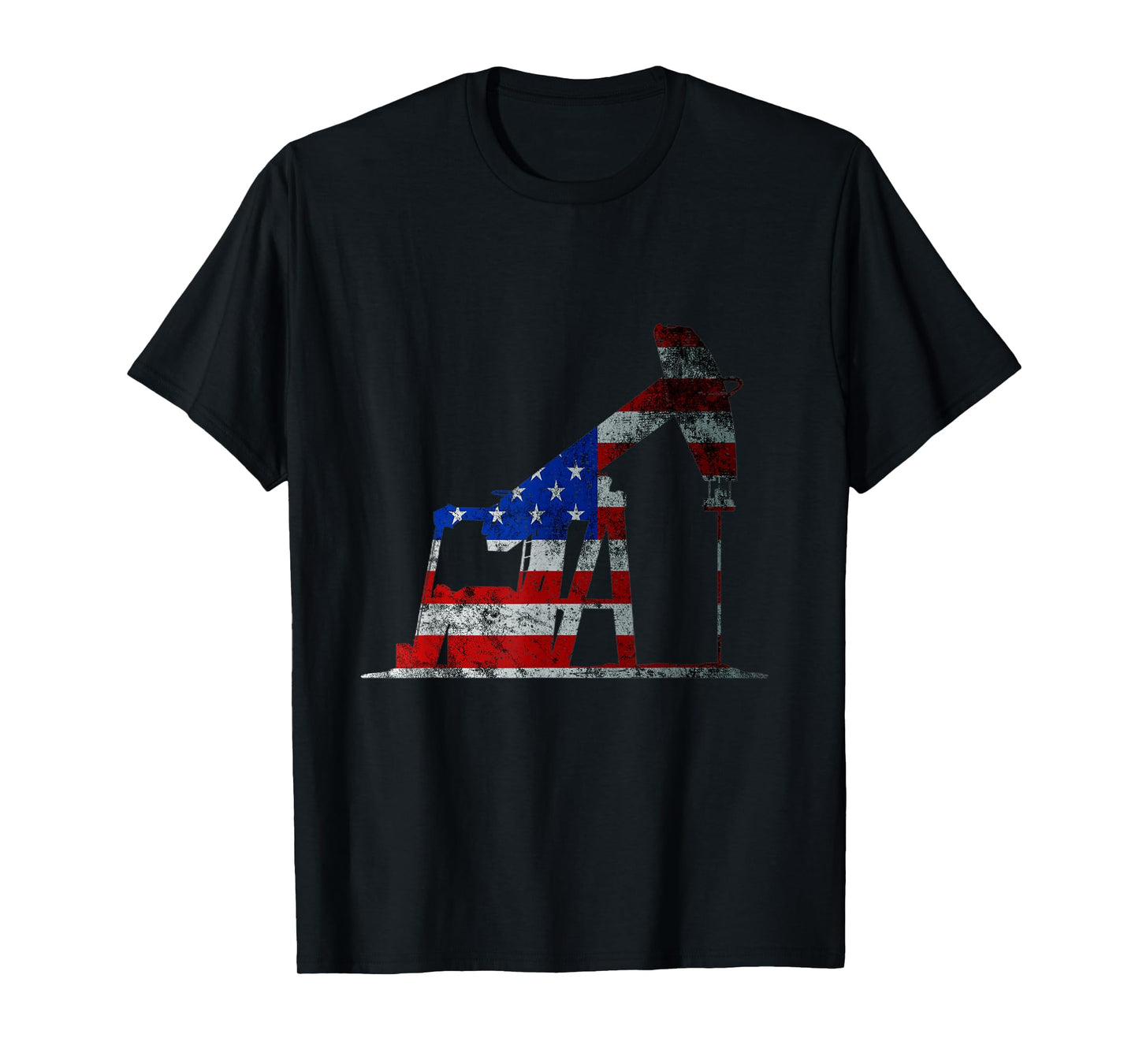 Oilfield Worker Rig Drilling US Flag Oil Rig Man Oil Driller T-Shirt
