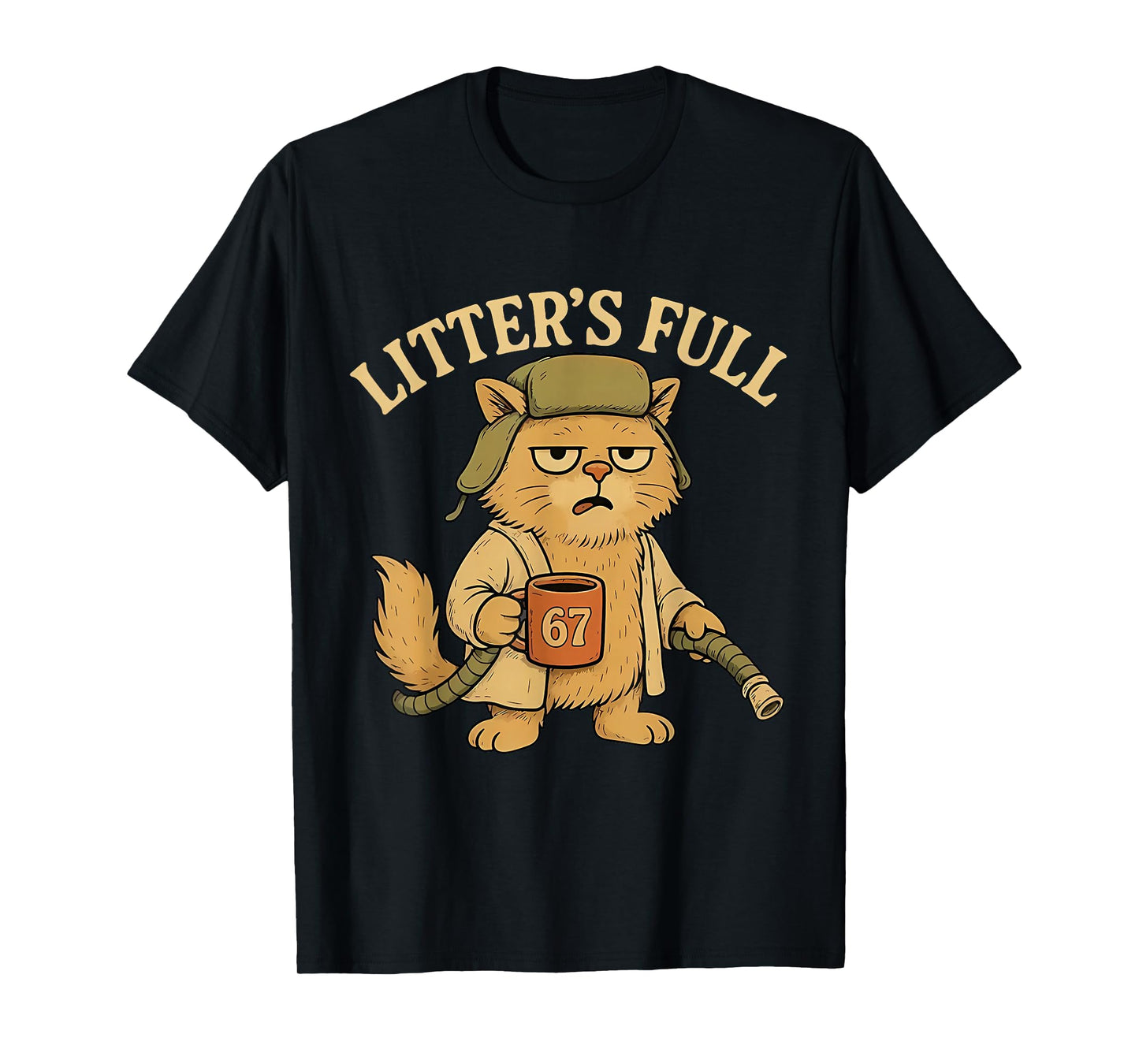 Vintage Litter’s Full Cat Parody Tees Six Seven 67 Meme T-Shirt