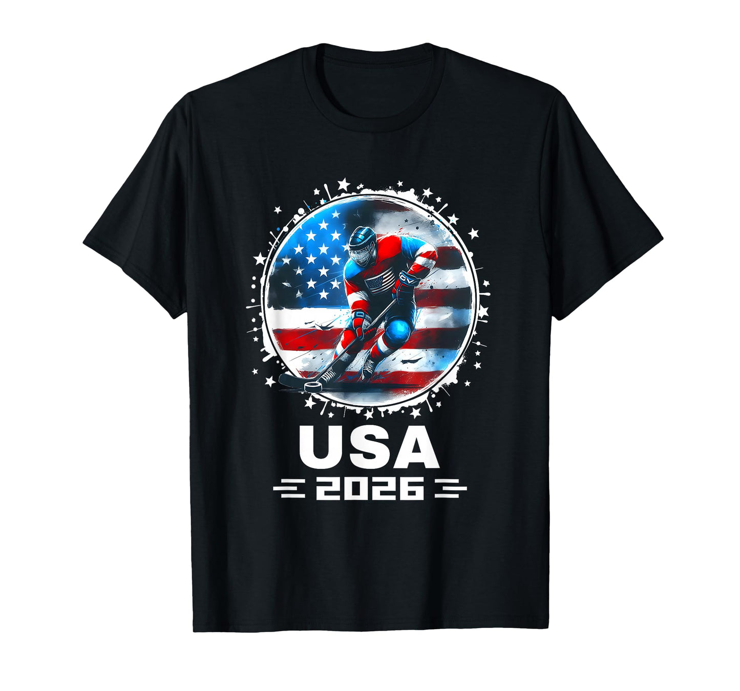 USA Team 2026 United States American Flag Hockey USA T-Shirt