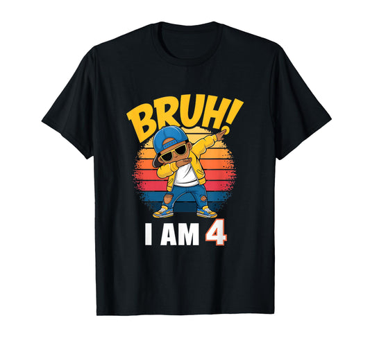 Bruh I Am 4 Dabbing 4th Birthday T-Shirt