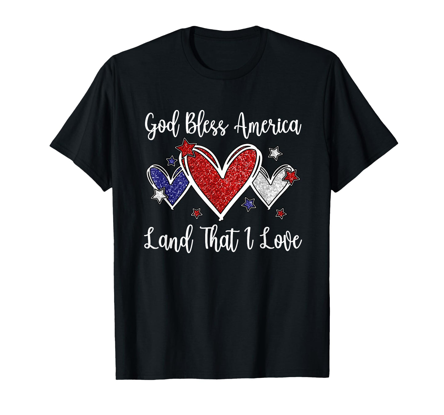 God Bless America for Women Girls Cute Patriotic 4th of July T-Shirt Small