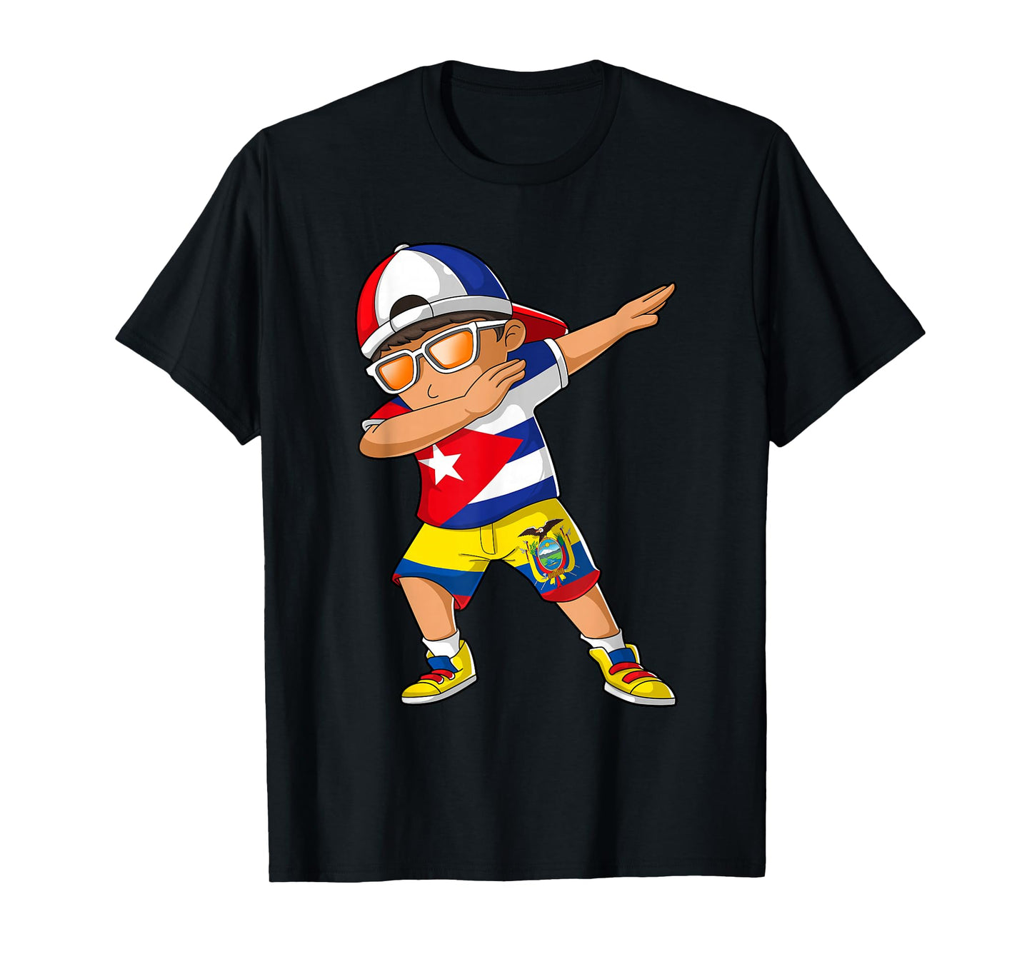 Half Cuban Half Ecuadorian Boy Kid Cuba Ecuador Flag T-Shirt
