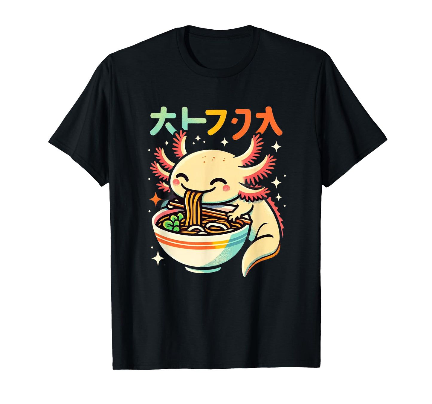 Axolotl Ramen Kawaii Neko Japanese Noodles Aesthetic T-Shirt