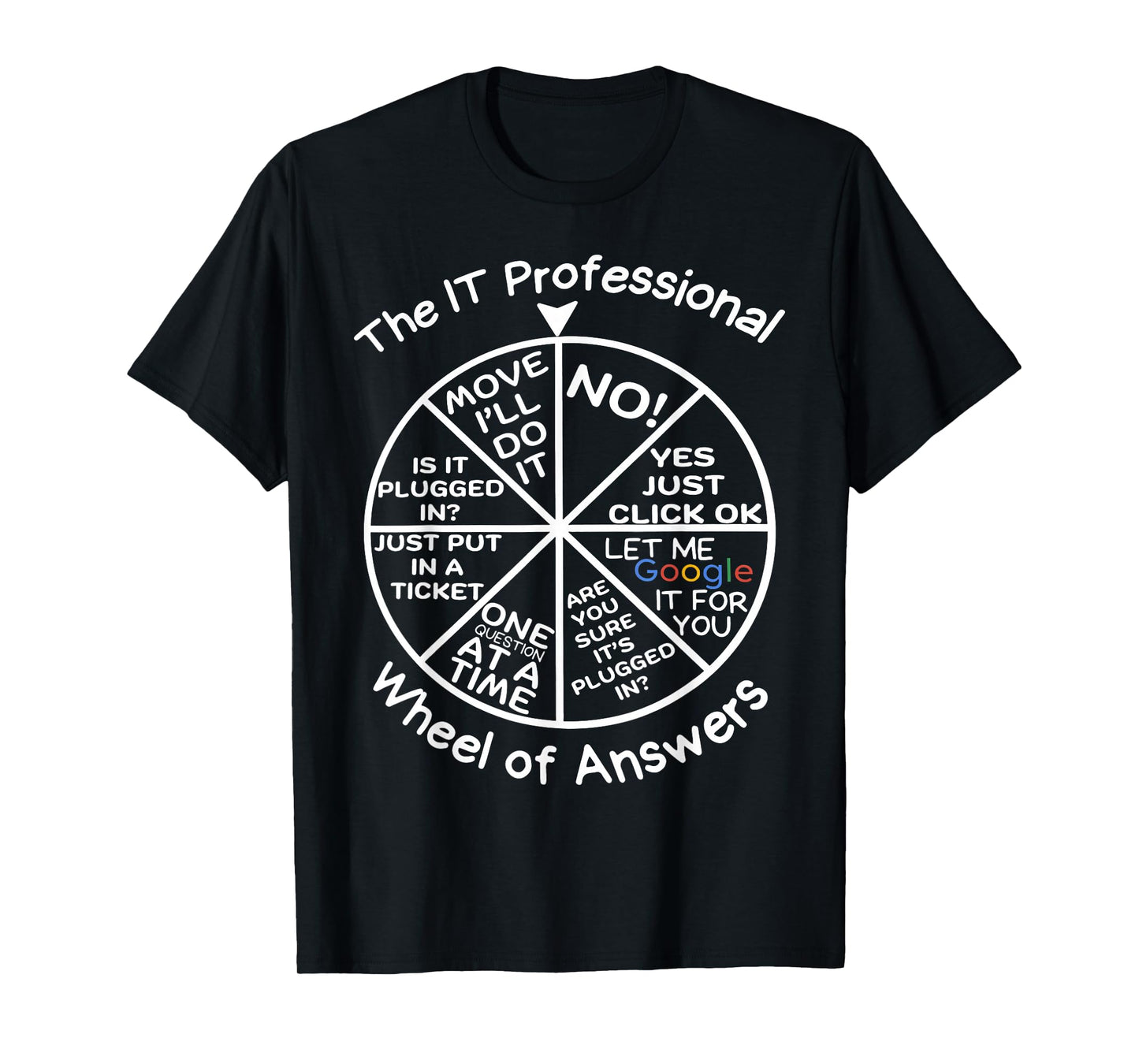 IT Professional Wheel of Answers Technical Supporter Coder T-Shirt