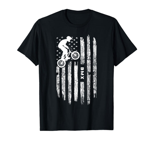 American Flag BMX Clothing - BMX Rider Vintage BMX T-Shirt