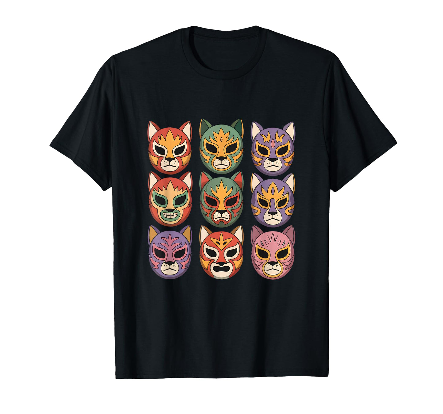 Lucha Libre Cat Mask Funny Luchador Mask Gato T-Shirt