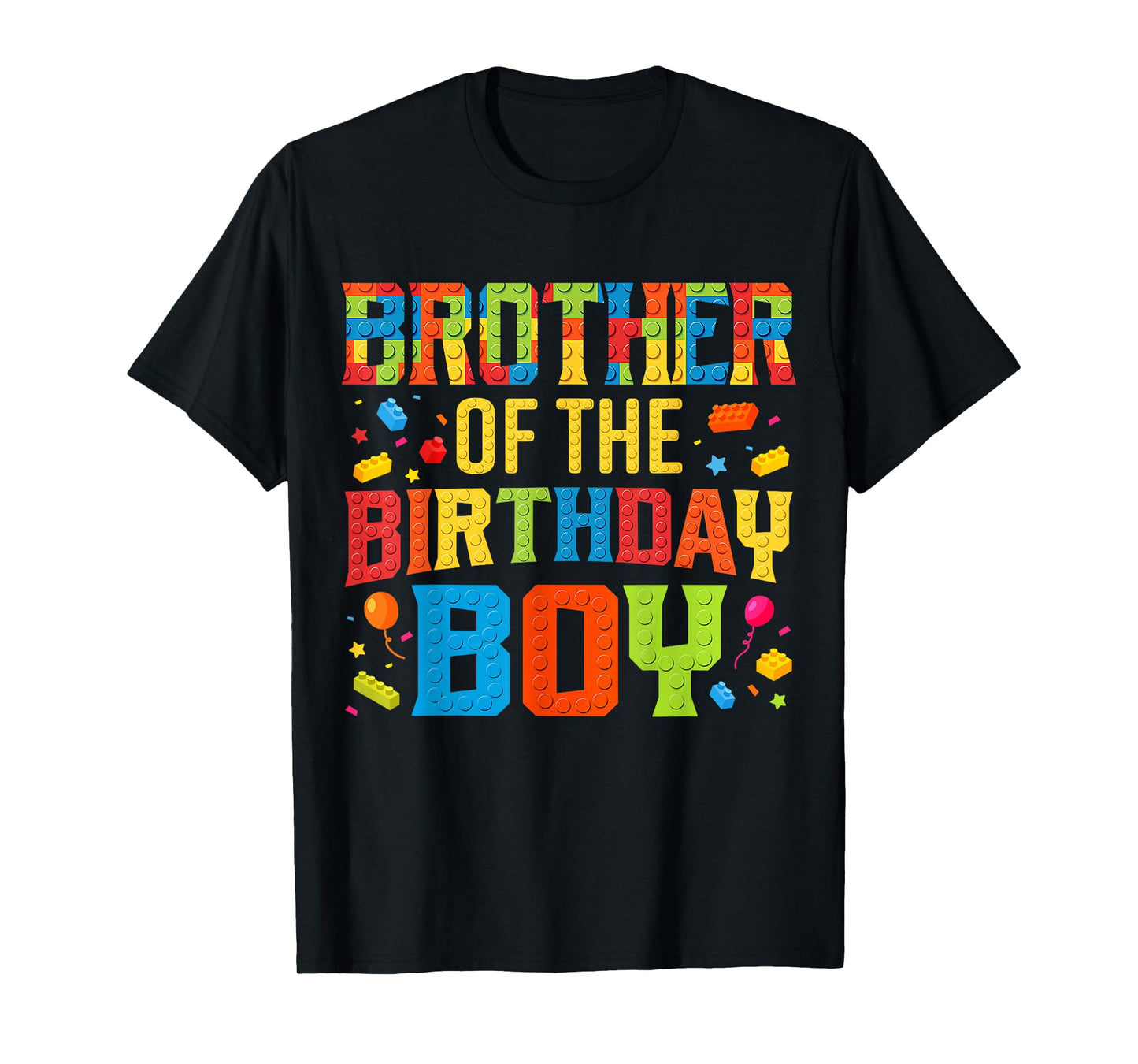 Brother Of The Birthday Boy Master Builder Building Blocks T-Shirt