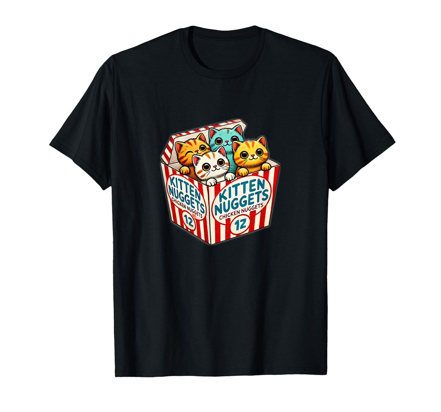 Kitten Nuggets Food Pun Cat Lover Chicken Nuggets T-Shirt