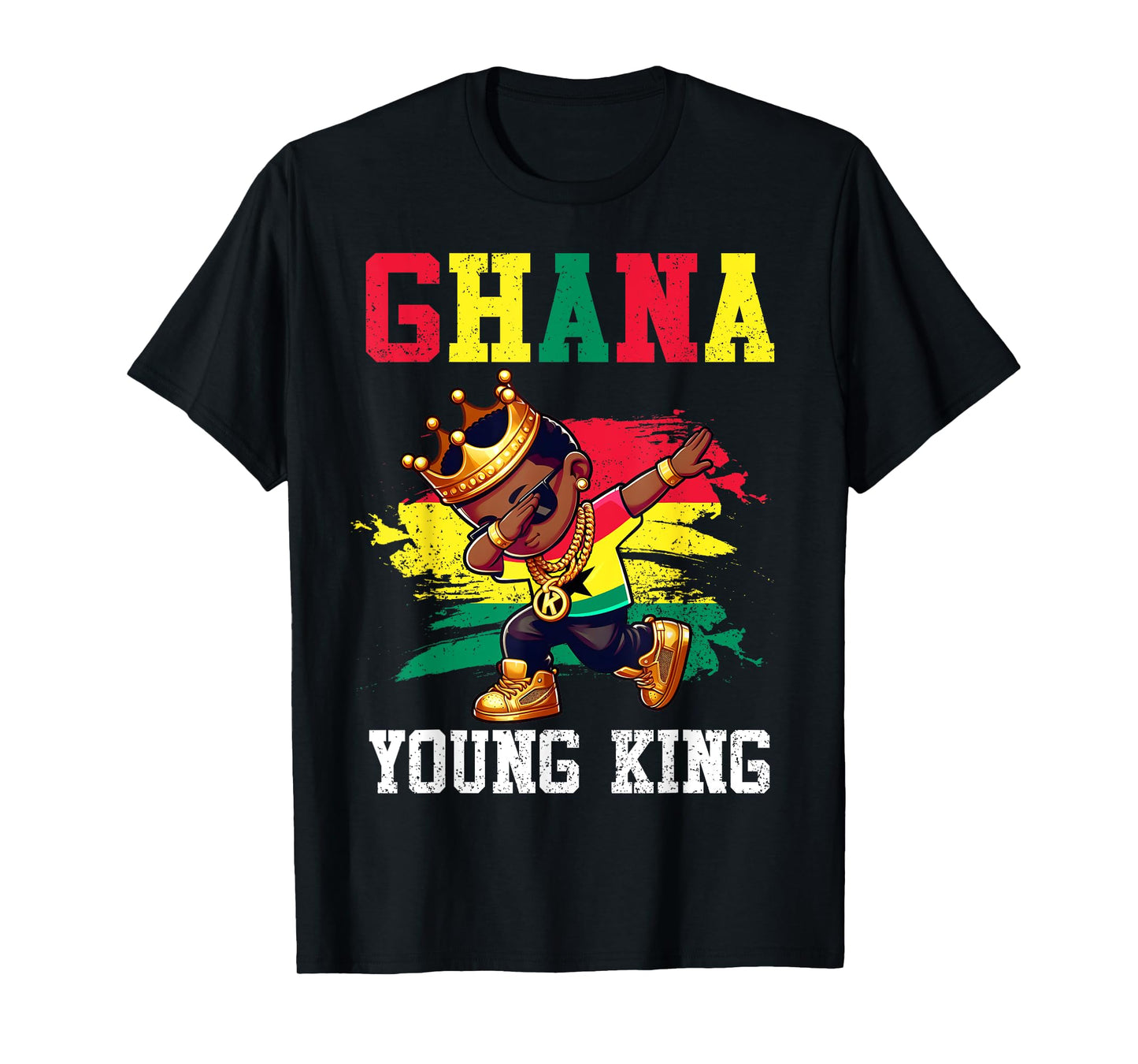 Ghana Young King Ghanaian Boy African Proud Ghanaian Flag T-Shirt