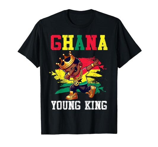 Ghana Young King Ghanaian Boy African Proud Ghanaian Flag T-Shirt