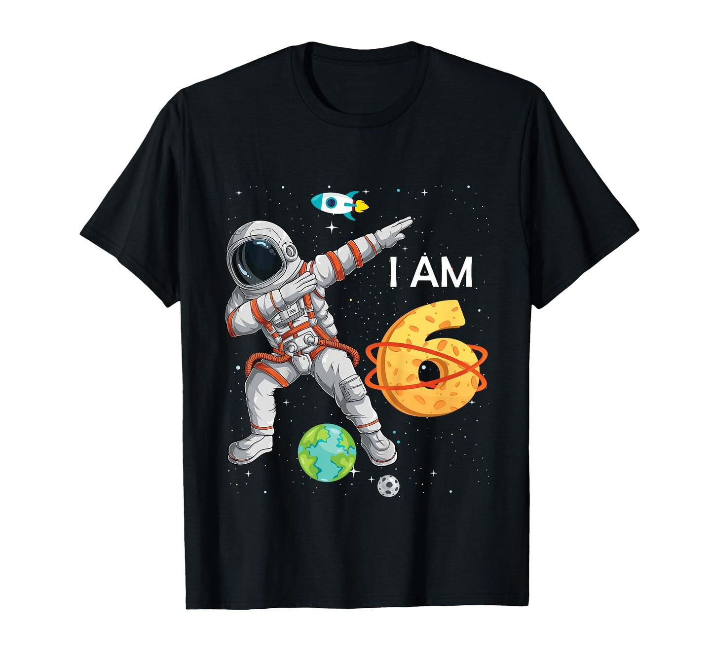 Kids 6 Years Old Birthday Boy Astronaut Space 6th B-Day T-Shirt