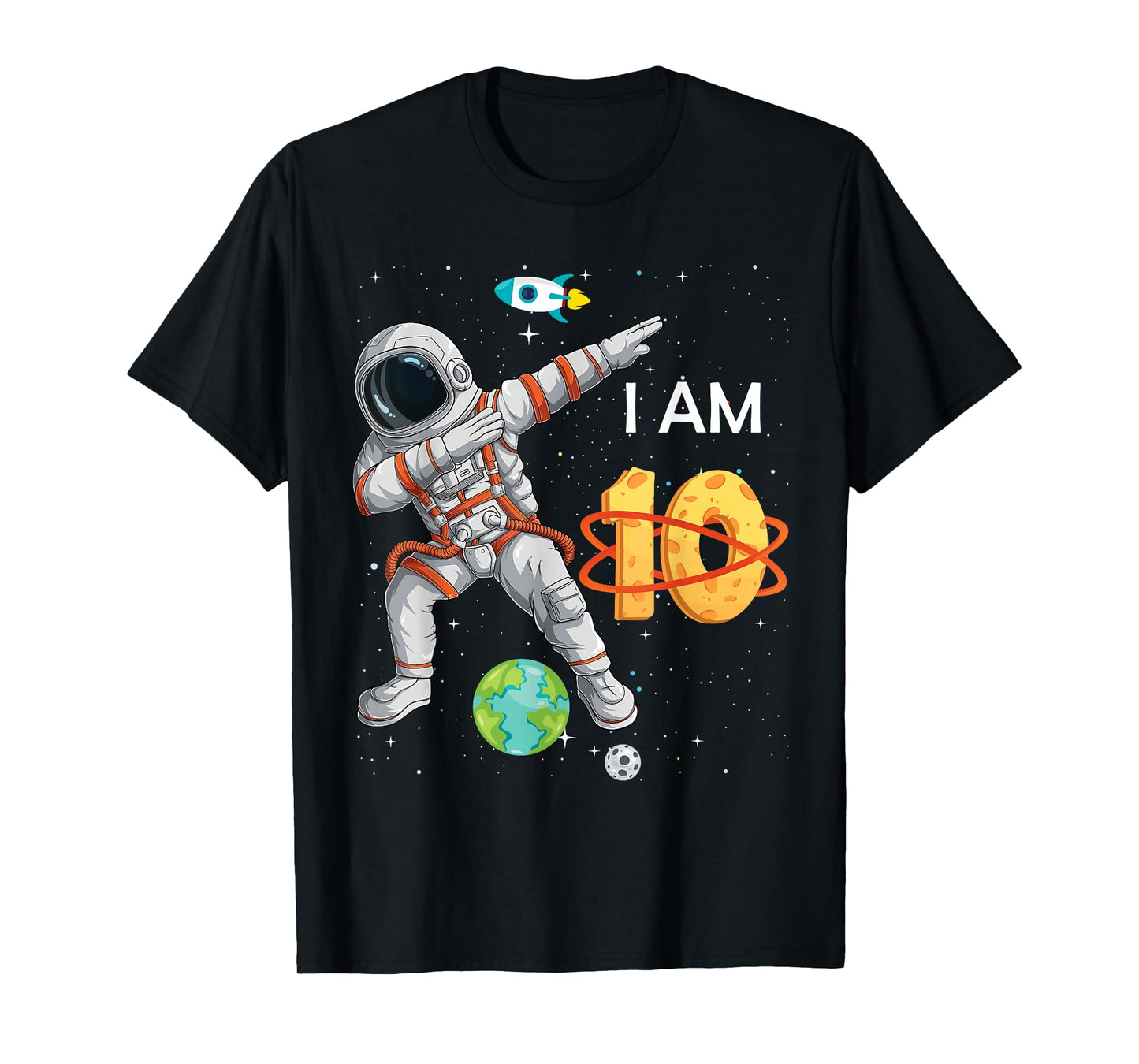 10 Years Old Birthday Boy Astronaut Space 10th B-Day T-Shirt