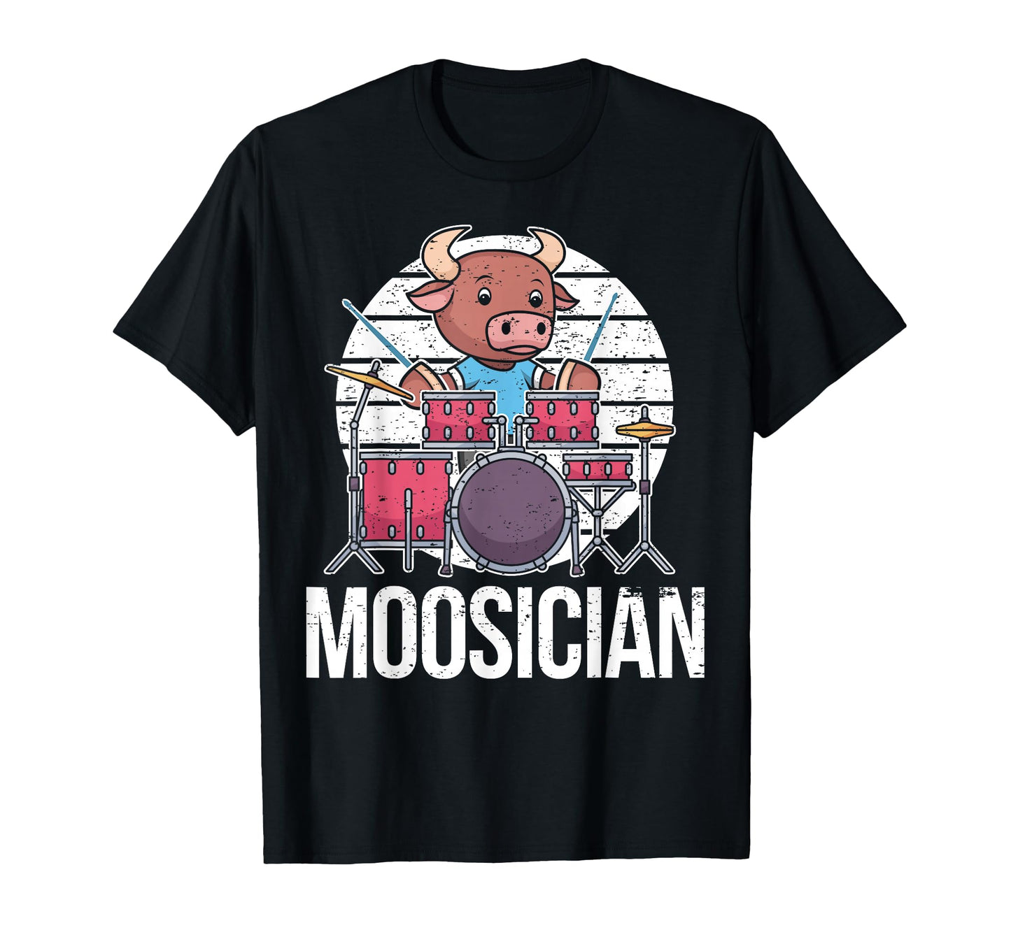 Drummer Cow Drummer Bull Percussion Bull Musician T-Shirt