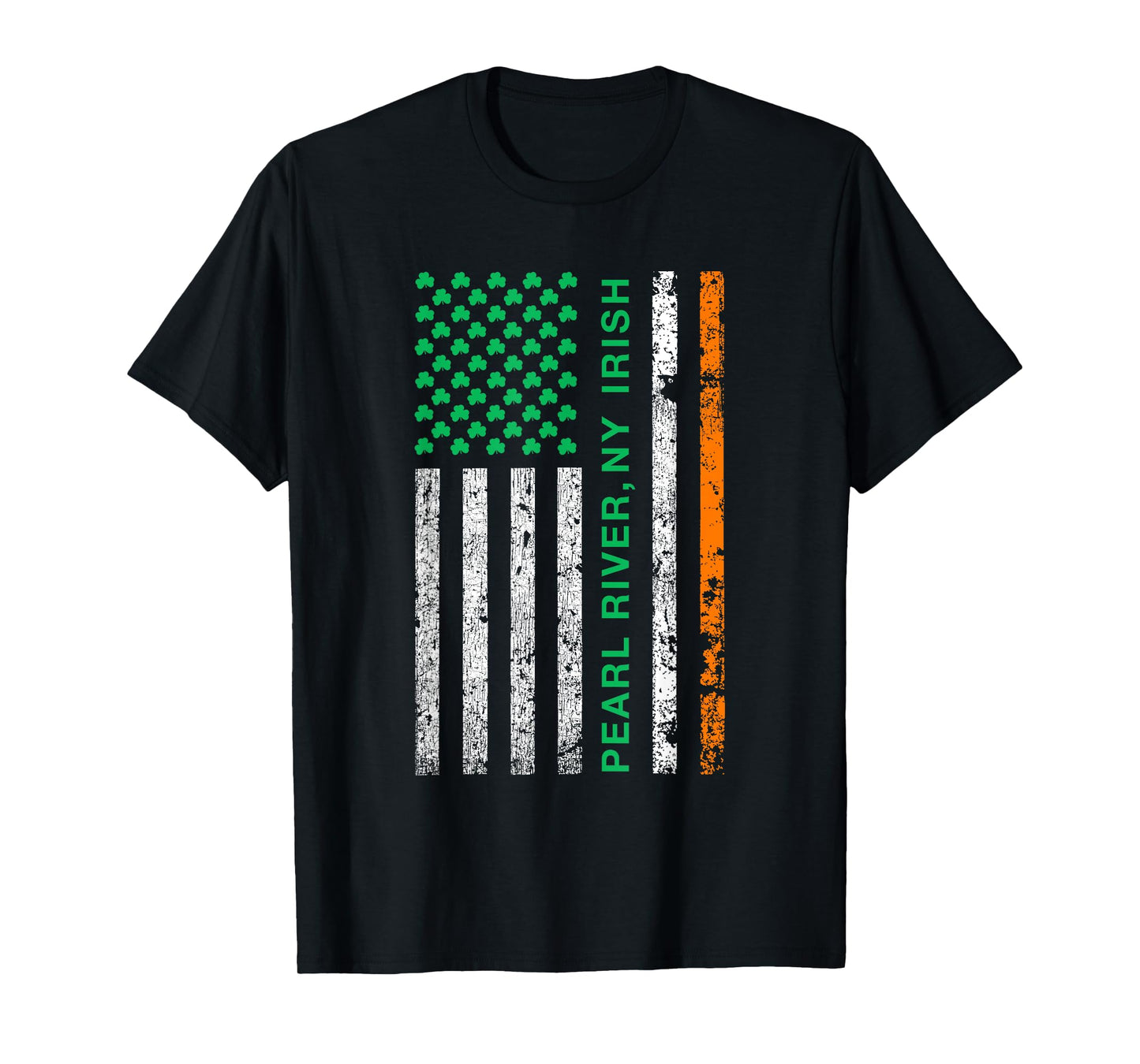 Pearl River New York Irish American Ireland US Flag Women Kids Men T-Shirt