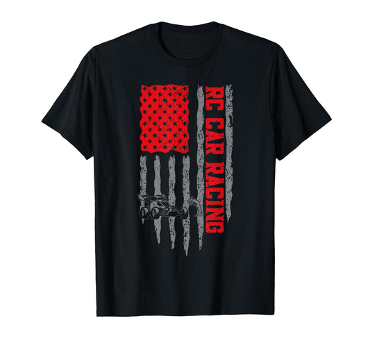 RC Cars RC Car Racing American Flag Radio Controlled Cars T-Shirt