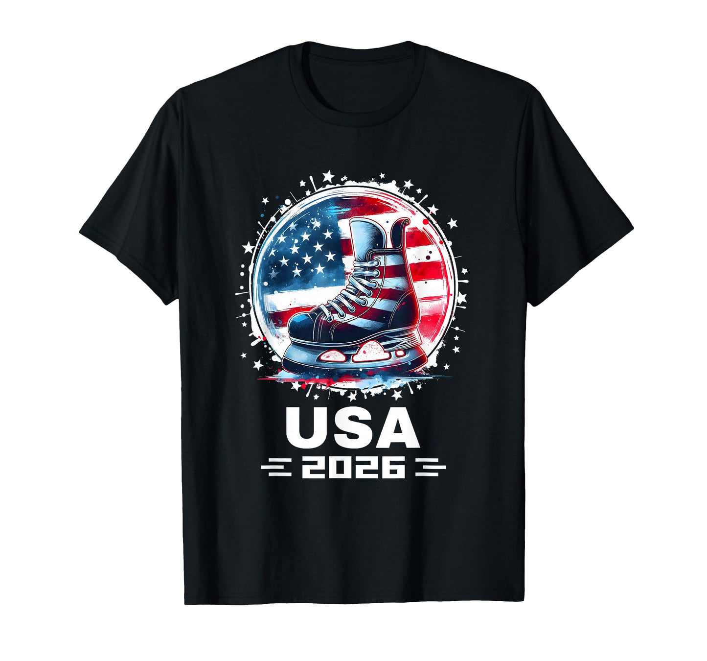 USA Team 2026 Hockey American Flag Women Men Kids Hockey T-Shirt