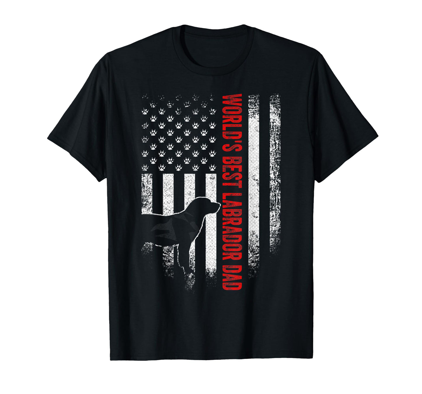 Vintage American Flag World's Best Labrador Retriever Dad Women Men T-Shirt