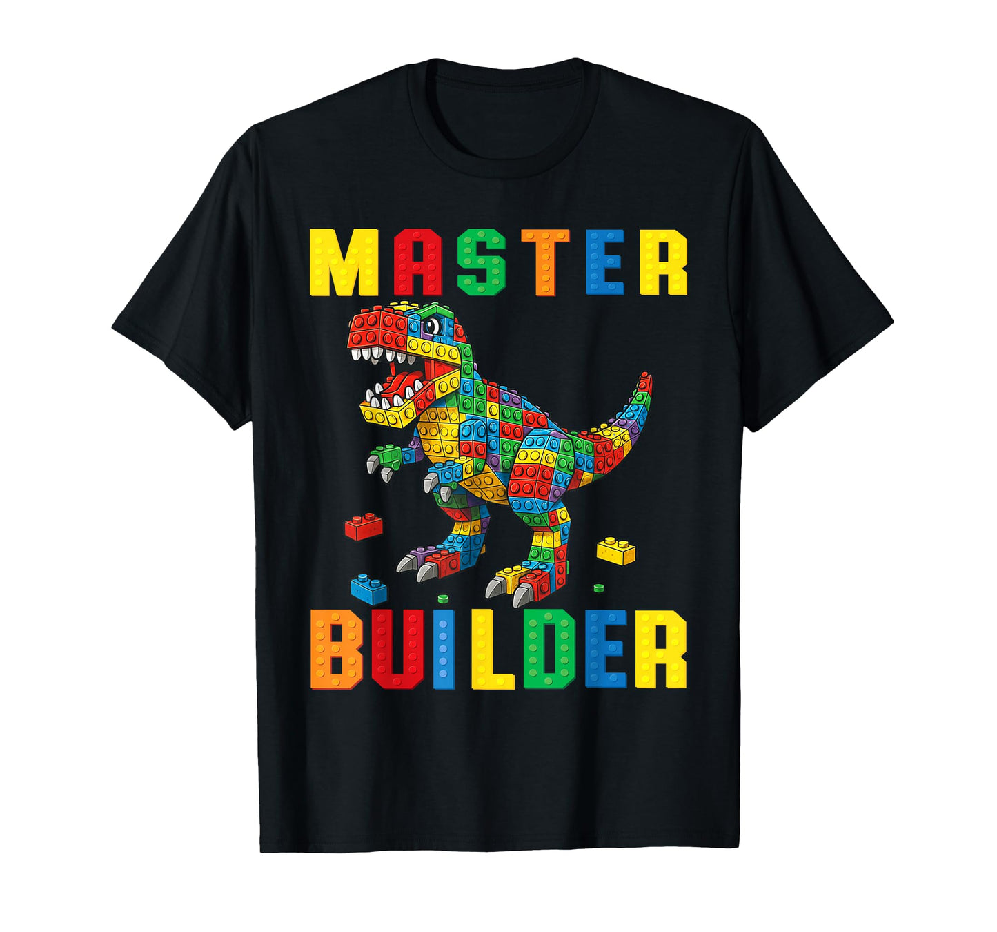 Funny Family Master Builder Building Bricks Blocks Kids Boys T-Shirt