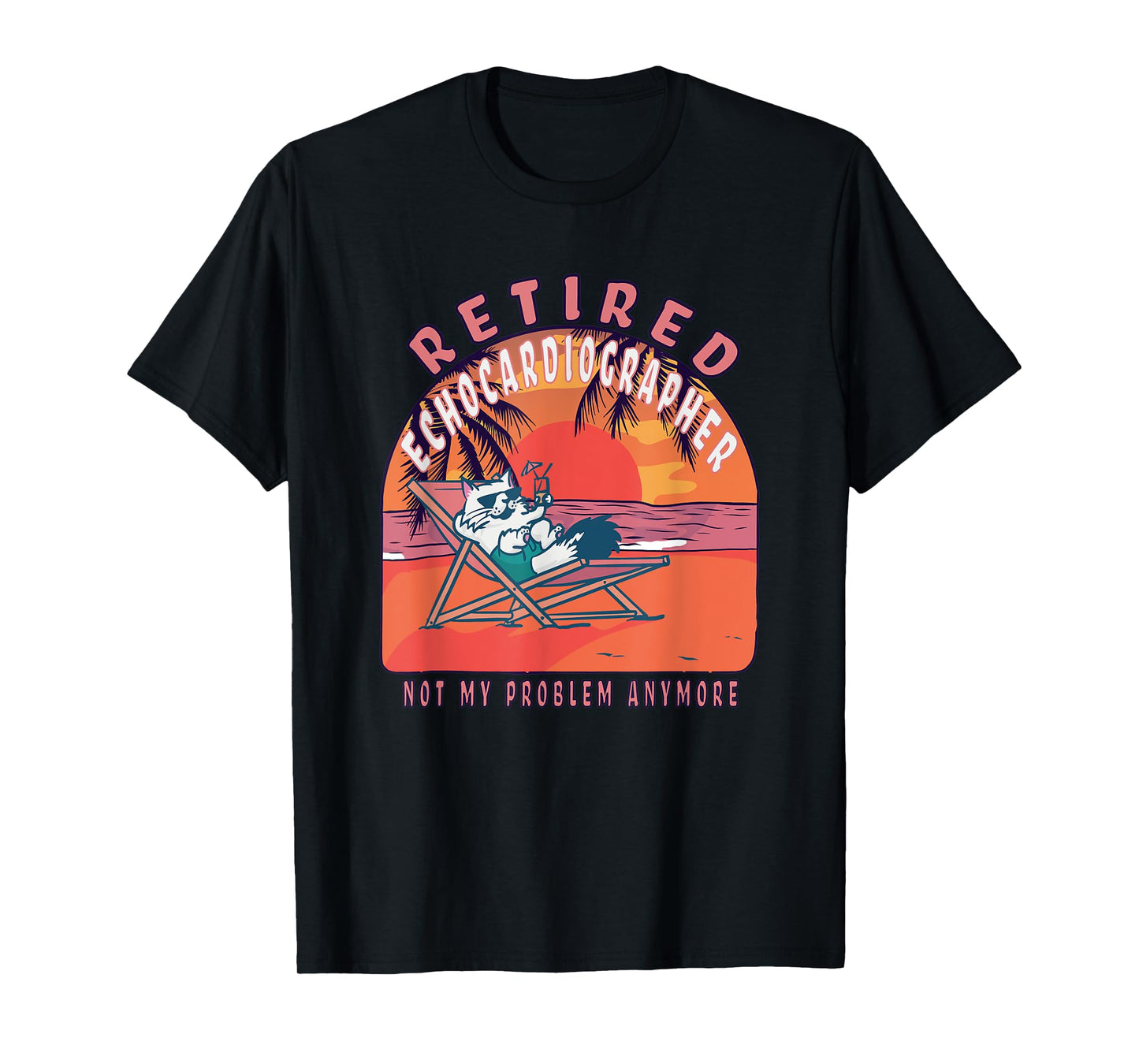Retired Echocardiographer Funny Vintage Retirement T-Shirt