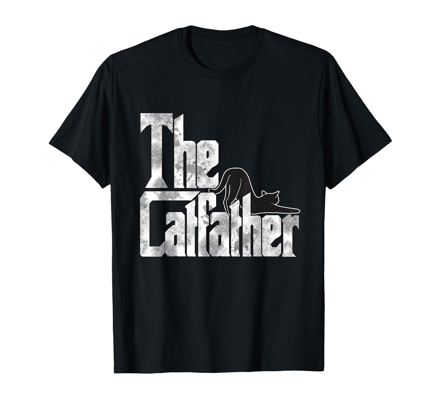 The Catfather Black Cat Father Mafia Whiskers Male Daddy T-Shirt