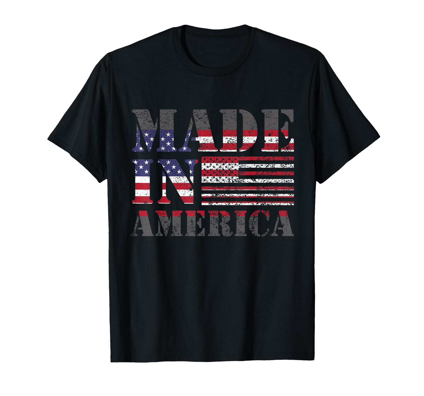 Made in America Born and Raised American Flag T-Shirt