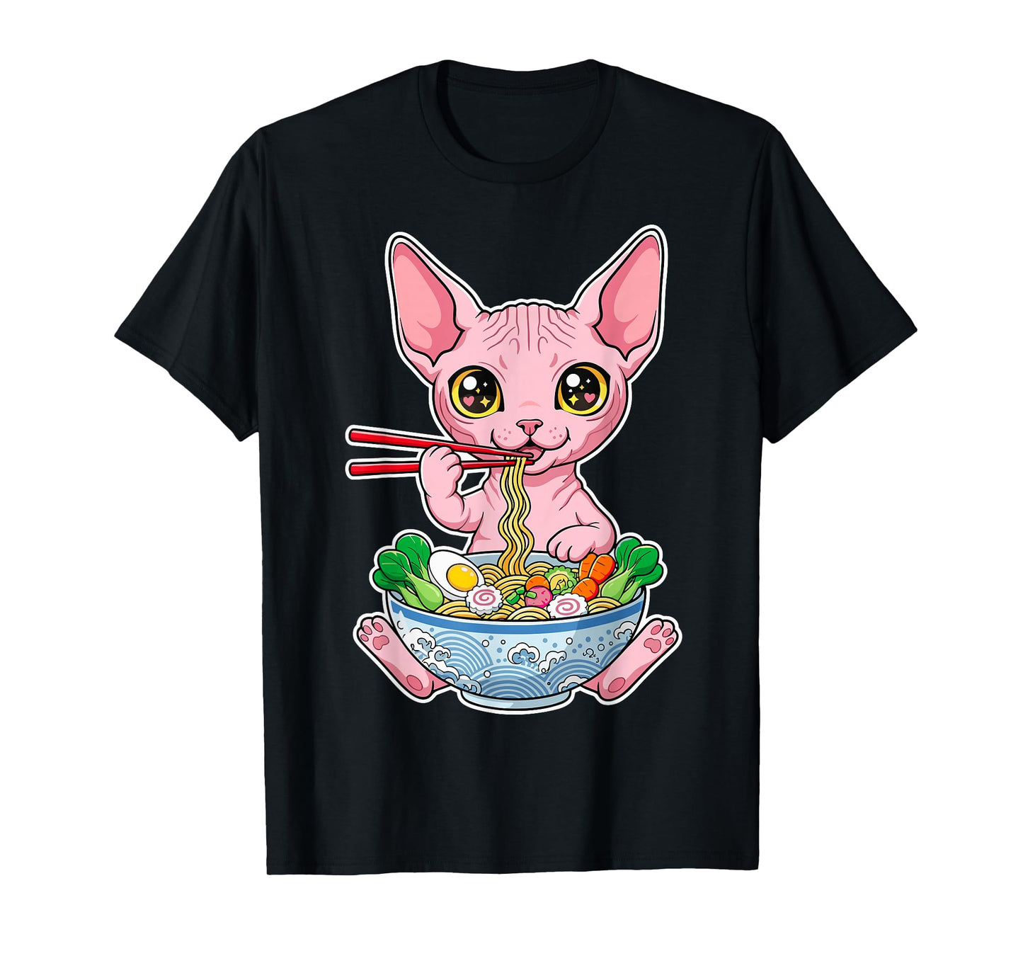 Sphynx Cat Ramen Anime Kawaii T-Shirt