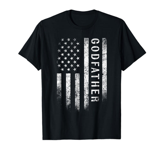 Godfather American Flag Godfather Gifts Patriotic Father Day T-Shirt