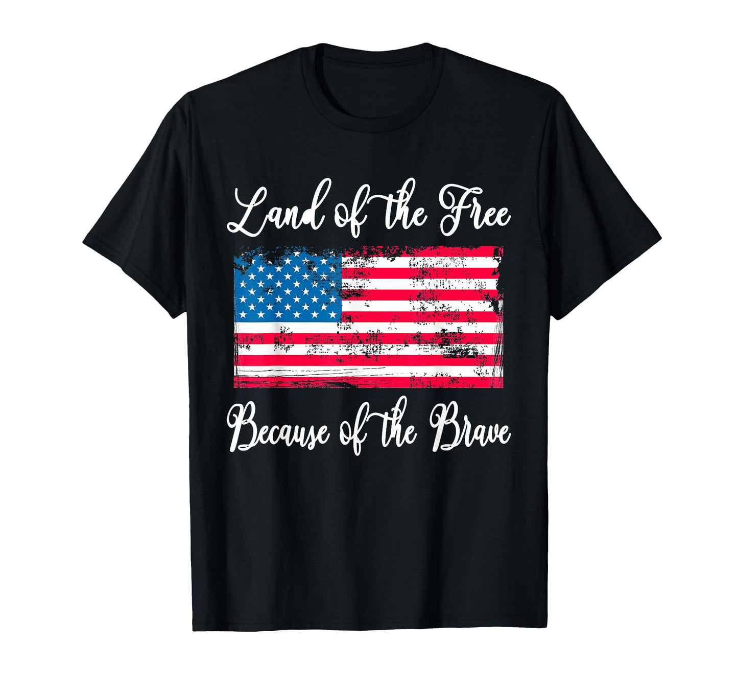Land of The Free Because of The Brave Vintage American Flag T-Shirt