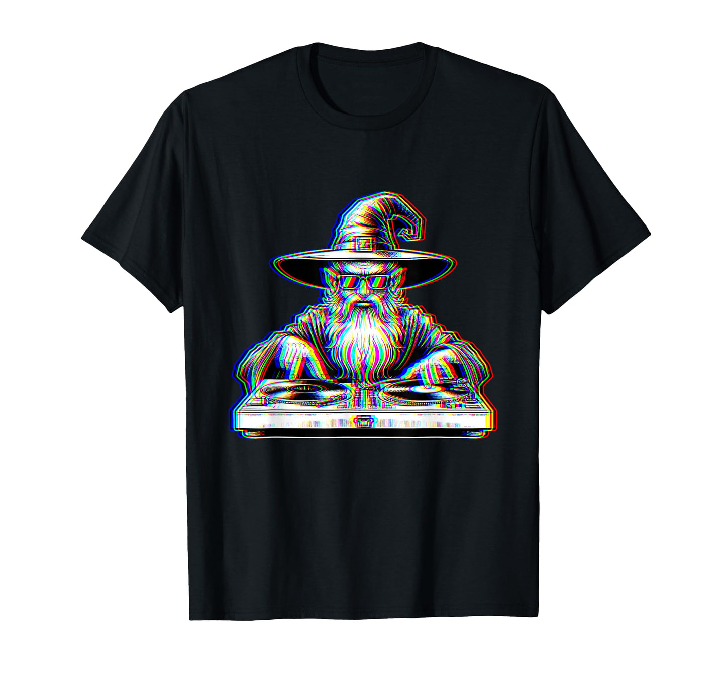 Trippy Wizard Dj Rave Festival Optical Illusion EDM Music T-Shirt