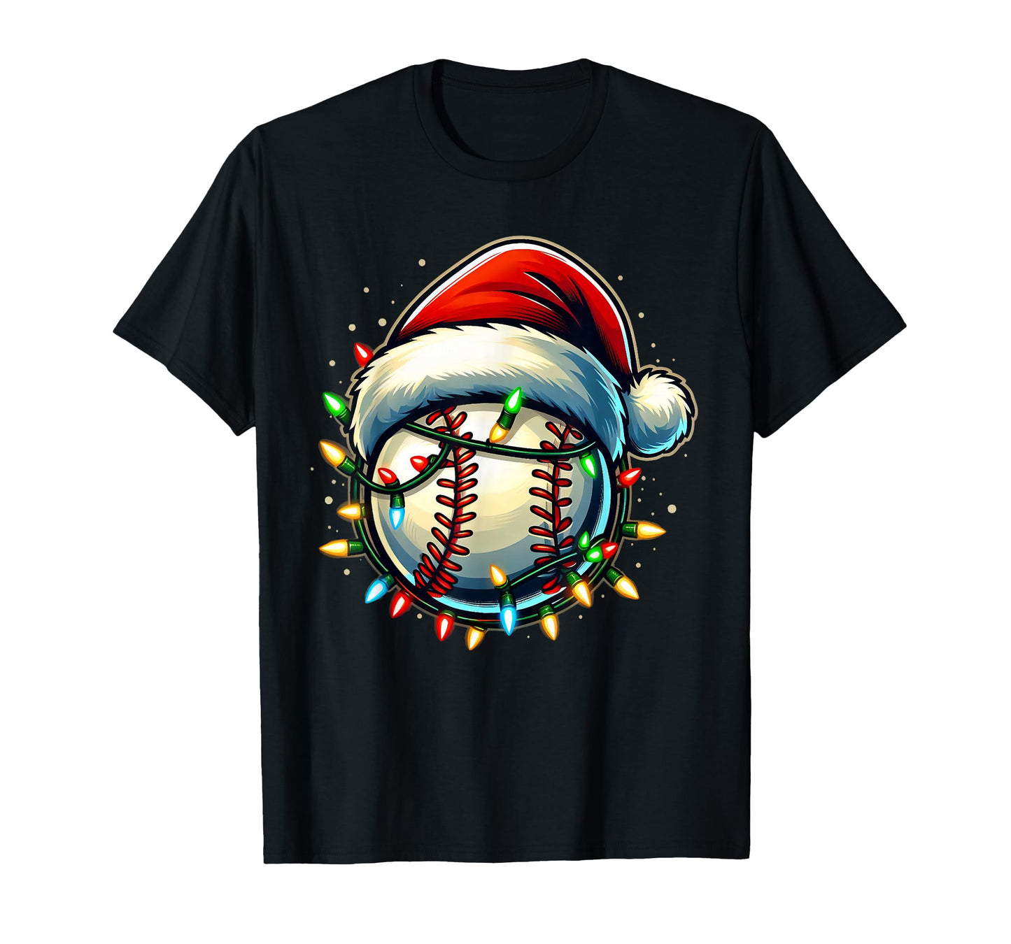 Christmas Baseball Xmas Santa Baseball Lover Boys Girls Kids T-Shirt
