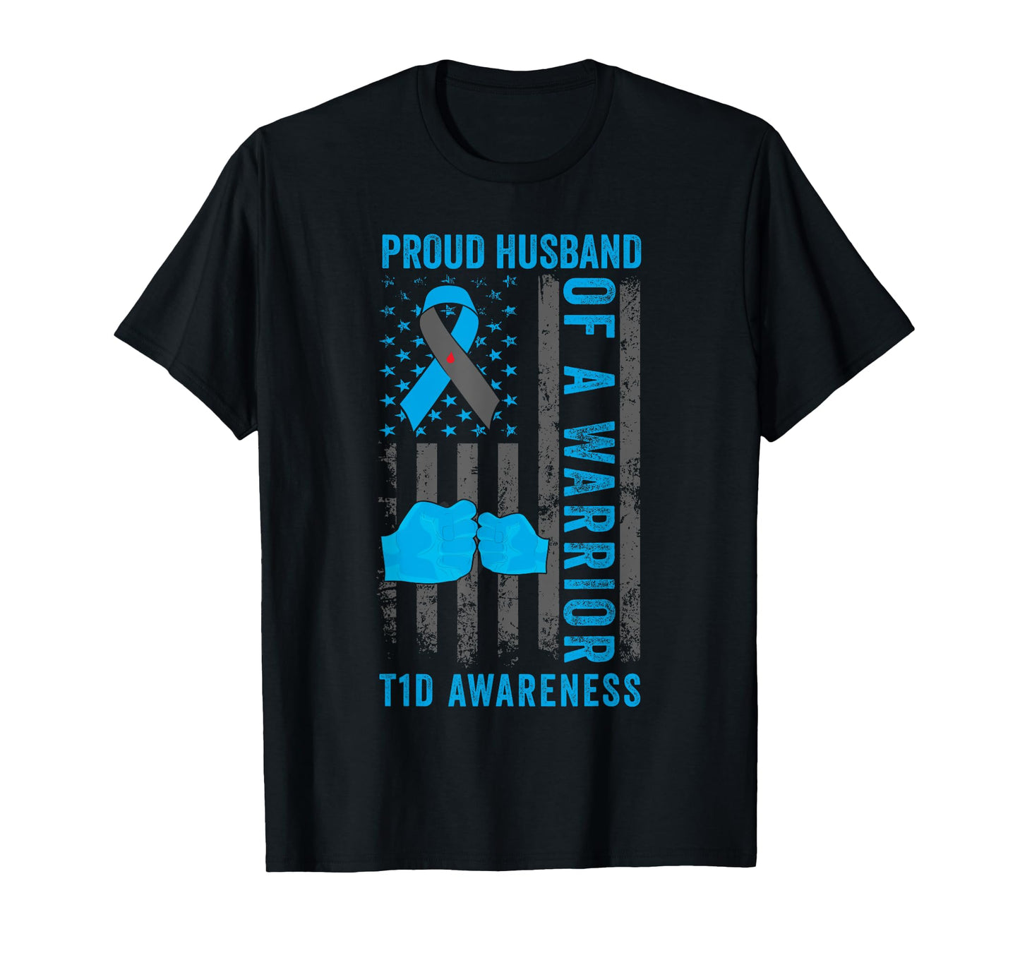 Proud Husband Of A T1D Warrior Type 1 Diabetes Awareness T-Shirt