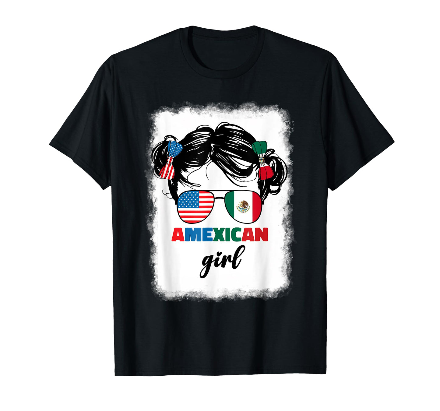 Half Mexican And American Mexico America Usa Flag Kids Girls T-Shirt