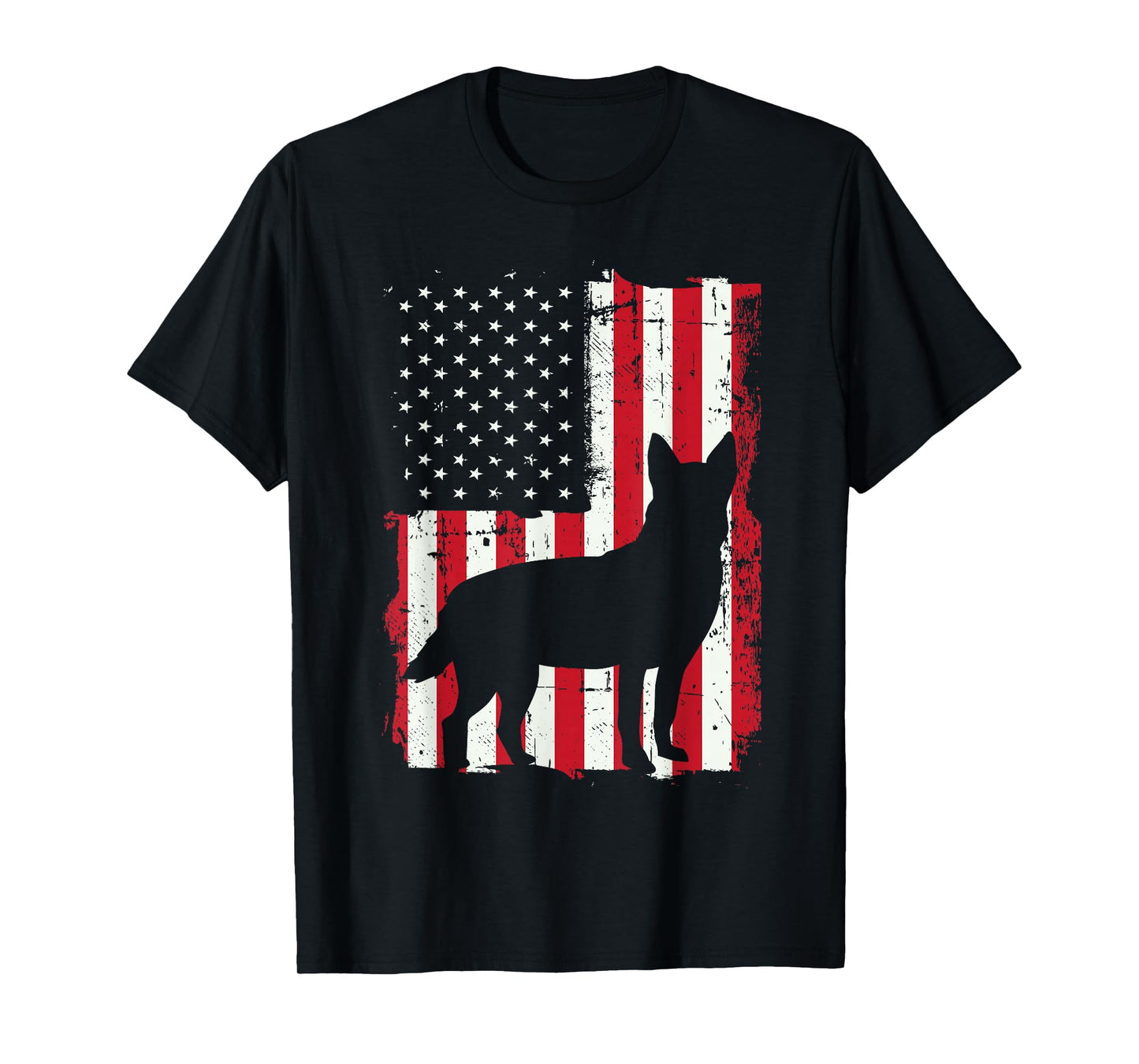 American Flag USA Australian Cattle Dog Blue Red Heeler Gift T-Shirt