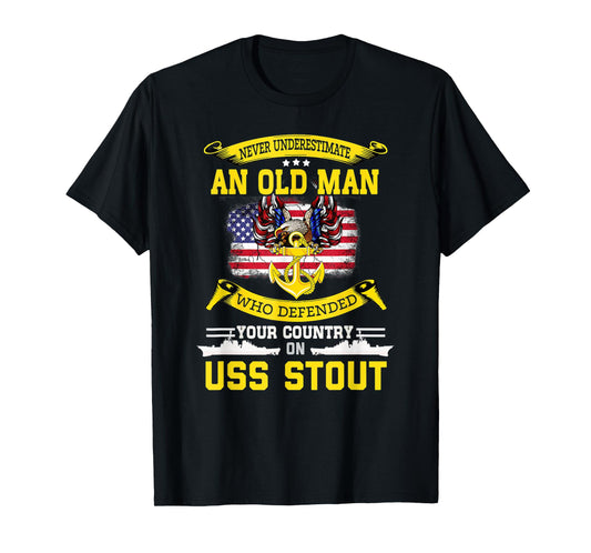 American Flag USS Stout DDG-55 Destroyer T-Shirt