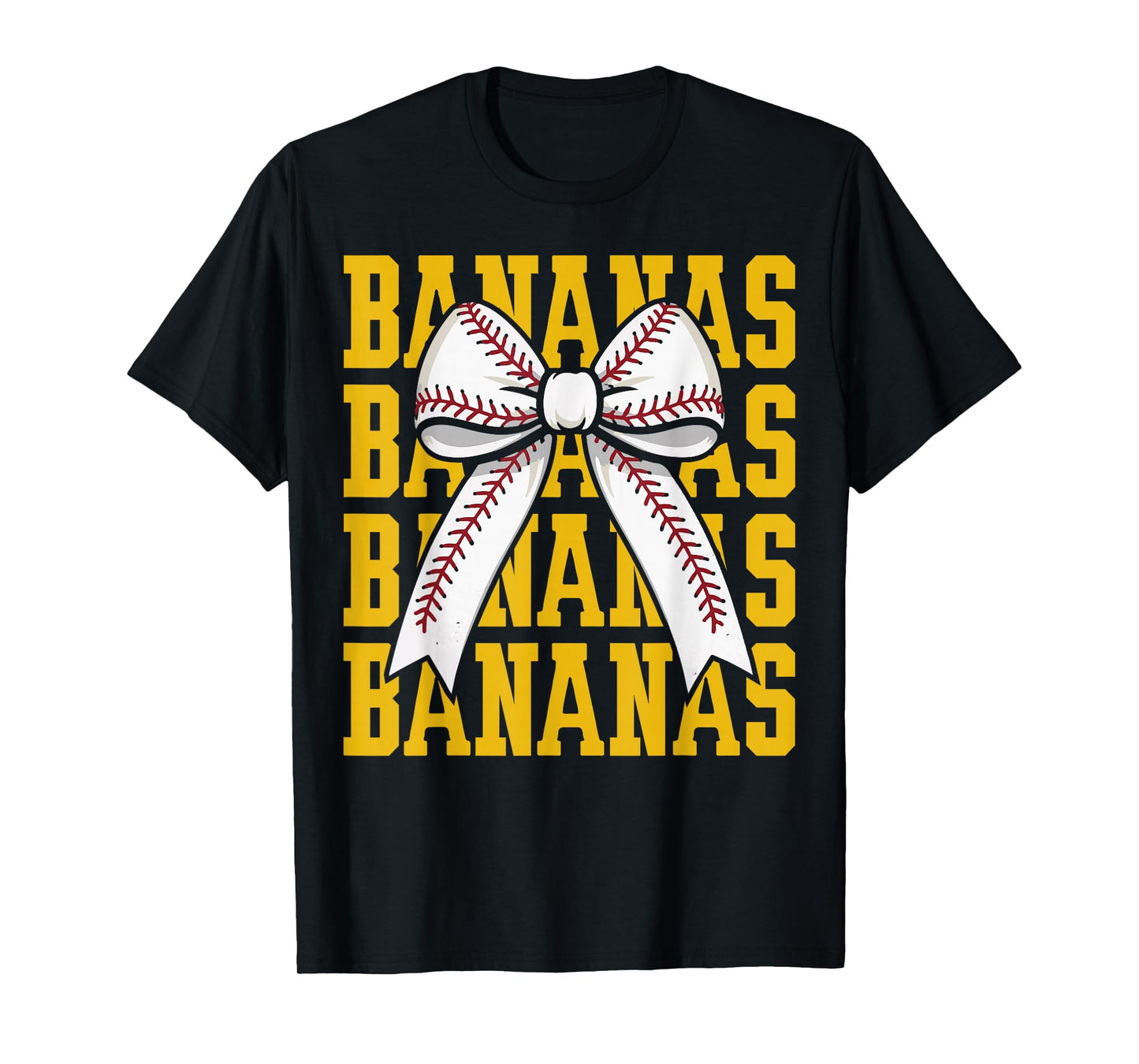 Retro Bananas Last Name Coquette Bow Women Girls Kids T-Shirt